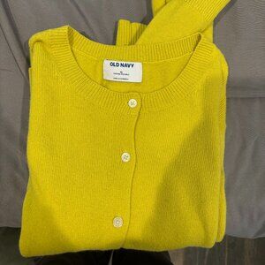 Neon Green Button-up Cardigan